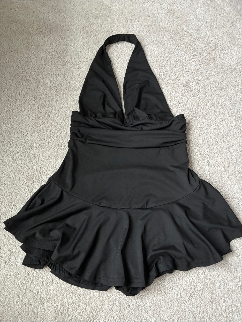 Black Halter One-Piece dance Dress size M with shorts